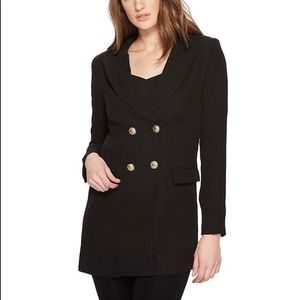 Romeo & Juliette Couture Double Breasted Black Light Weight Long Line Jacket Sm